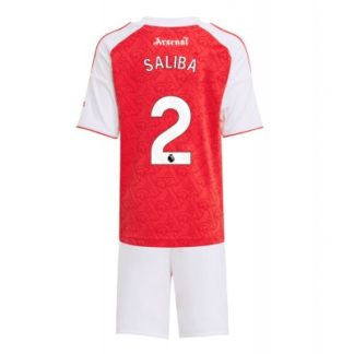 Arsenal Barn Hemmaställ 2025/26 William Saliba 2 Kortärmad Tröja + Shorts