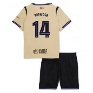 FC Barcelona Barn Bortaställ 2025/26 Marcus Rashford #14 Kortärmad Tröja + Shorts