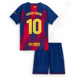 FC Barcelona Barn Hemmaställ 2025/26 Lamine Yamal #10 Kortärmad Tröja + Shorts