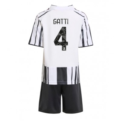 Juventus Barn Hemmaställ 2025/26 Federico Gatti 4 Kortärmad Tröja + Shorts