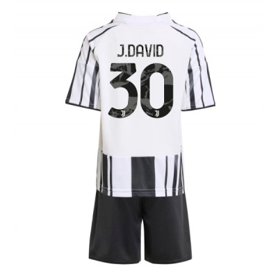 Juventus Barn Hemmaställ 2025/26 Jonathan David 30 Kortärmad Tröja + Shorts
