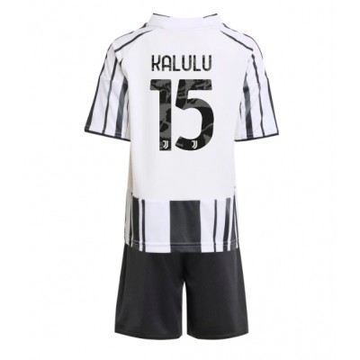 Juventus Barn Hemmaställ 2025/26 Pierre Kalulu 15 Kortärmad Tröja + Shorts