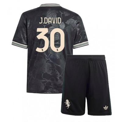 Juventus Barn Tredjeställ 2025/26 Jonathan David 30 Kortärmad Tröja + Shorts