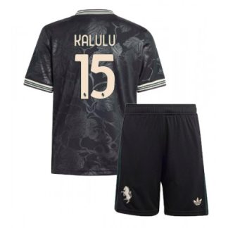Juventus Barn Tredjeställ 2025/26 Pierre Kalulu 15 Kortärmad Tröja + Shorts