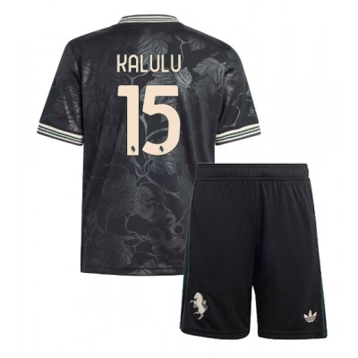 Juventus Barn Tredjeställ 2025/26 Pierre Kalulu 15 Kortärmad Tröja + Shorts