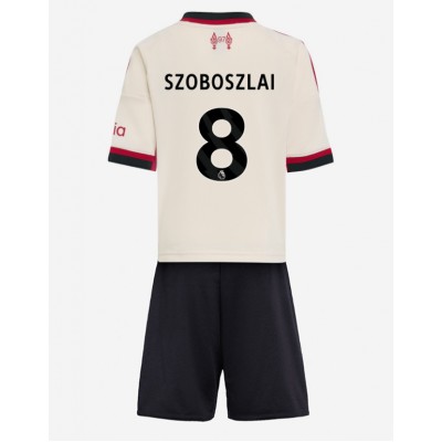Liverpool Barn Bortaställ 2025/26 Dominik Szoboszlai 8 Kortärmad Tröja + Shorts