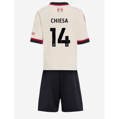 Liverpool Barn Bortaställ 2025/26 Federico Chiesa 14 Kortärmad Tröja + Shorts