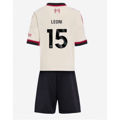 Liverpool Barn Bortaställ 2025/26 Giovanni Leoni 15 Kortärmad Tröja + Shorts