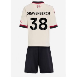 Liverpool Barn Bortaställ 2025/26 Ryan Gravenberch 38 Kortärmad Tröja + Shorts