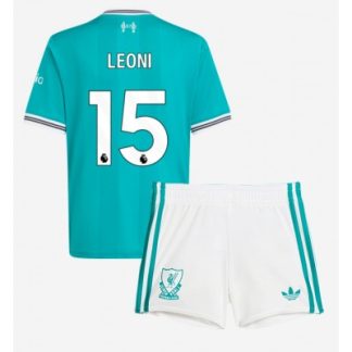 Liverpool Barn Tredjeställ 2025/26 Giovanni Leoni 15 Kortärmad Tröja + Shorts
