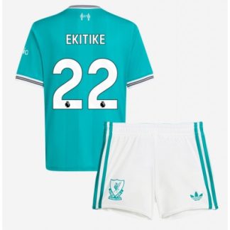 Liverpool Barn Tredjeställ 2025/26 Hugo Ekitike 22 Kortärmad Tröja + Shorts