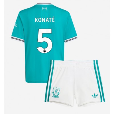 Liverpool Barn Tredjeställ 2025/26 Ibrahima Konaté 5 Kortärmad Tröja + Shorts