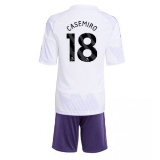 Manchester United Barn Bortaställ 2025/26 Casemiro 18 Kortärmad Tröja + Shorts