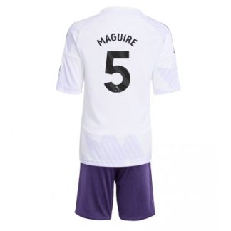Manchester United Barn Bortaställ 2025/26 Harry Maguire 5 Kortärmad Tröja + Shorts