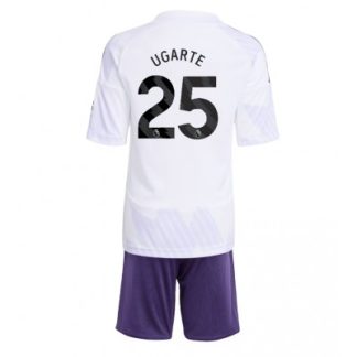 Manchester United Barn Bortaställ 2025/26 Manuel Ugarte 25 Kortärmad Tröja + Shorts