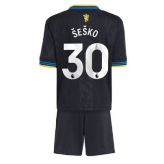 Manchester United Barn Tredjeställ 2025/26 Benjamin Šeško 30 Kortärmad Tröja + Shorts