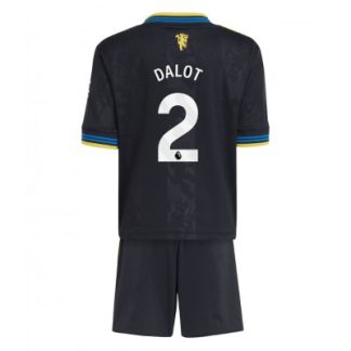 Manchester United Barn Tredjeställ 2025/26 Diogo Dalot 2 Kortärmad Tröja + Shorts