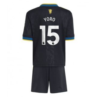 Manchester United Barn Tredjeställ 2025/26 Leny Yoro 15 Kortärmad Tröja + Shorts