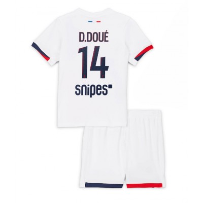Paris Saint-Germain Barn Bortaställ 2025/26 Désiré Doué 14 Kortärmad Tröja + Shorts