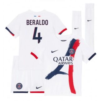 Paris Saint-Germain Barn Bortaställ 2025/26 Lucas Beraldo 4 Kortärmad Tröja + Shorts