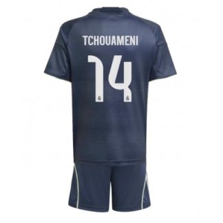 Real Madrid Barn Bortaställ 2025/26 Aurelien Tchouameni 14 Kortärmad Tröja + Shorts