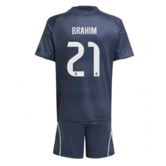 Real Madrid Barn Bortaställ 2025/26 Brahim Díaz 21 Kortärmad Tröja + Shorts