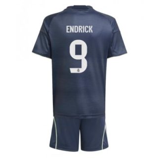 Real Madrid Barn Bortaställ 2025/26 Endrick 9 Kortärmad Tröja + Shorts