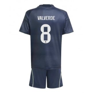 Real Madrid Barn Bortaställ 2025/26 Federico Valverde 8 Kortärmad Tröja + Shorts