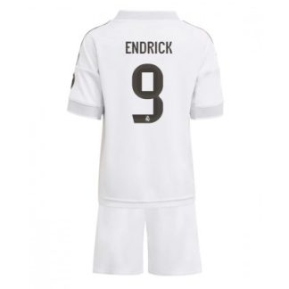 Real Madrid Barn Hemmaställ 2025/26 Endrick 9 Kortärmad Tröja + Shorts