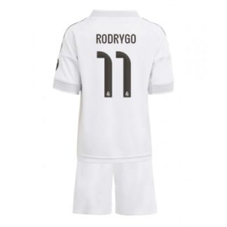 Real Madrid Barn Hemmaställ 2025/26 Rodrygo Goes 11 Kortärmad Tröja + Shorts