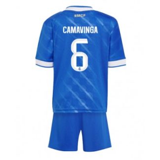 Real Madrid Barn Tredjeställ 2025/26 Eduardo Camavinga 6 Kortärmad Tröja + Shorts