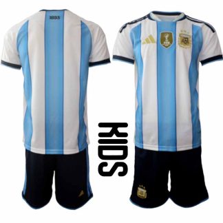 Argentina 2026 VM Hemmaställ Barn Kortärmad Fotbollströja + Shorts