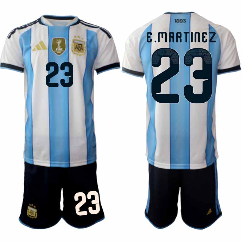 Argentina 2026 VM Hemmaställ Herr Emiliano Martínez #23 Kortärmad Fotbollströja