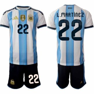 Argentina 2026 VM Hemmaställ Herr Lautaro Martínez #22 Kortärmad Fotbollströja
