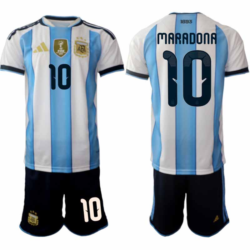 Argentina 2026 VM Hemmaställ Herr Maradona #10 Kortärmad Fotbollströja