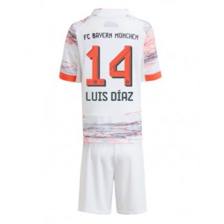 Bayern München 2025-26 Bortaställ Barn Luis Díaz #14 Tröja + Shorts