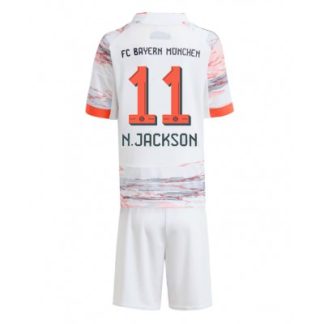 Bayern München 2025-26 Bortaställ Barn Nicolas Jackson #11 Tröja + Shorts