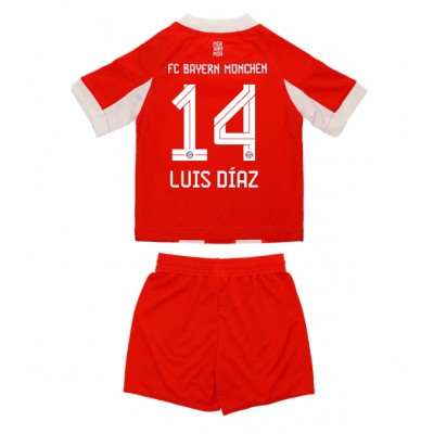 Bayern München 2025-26 Hemmaställ Barn Luis Díaz #14 Tröja + Shorts