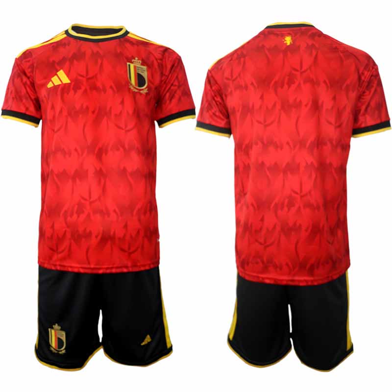 Belgien 2026 VM Hemmaställ Herr Kortärmad Fotbollströja + Shorts