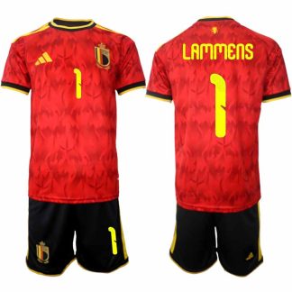 Belgien 2026 VM Hemmaställ Herr Senne Lammens #1 Kortärmad Fotbollströja + Shorts