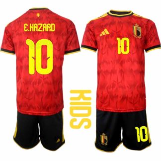 Belgien VM 2026 Hemmaställ Barn Eden Hazard #10 Kortärmad Fotbollströja + Shorts