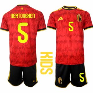 Belgien VM 2026 Hemmaställ Barn Jan Vertonghen #5 Kortärmad Fotbollströja + Shorts
