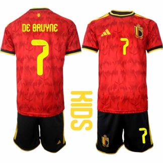 Belgien VM 2026 Hemmaställ Barn Kevin De Bruyne #7 Kortärmad Fotbollströja + Shorts
