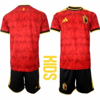 Belgien VM 2026 Hemmaställ Barn Kortärmad Fotbollströja + Shorts