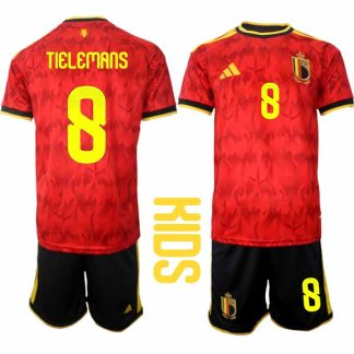 Belgien VM 2026 Hemmaställ Barn Youri Tielemans #8 Kortärmad Fotbollströja + Shorts