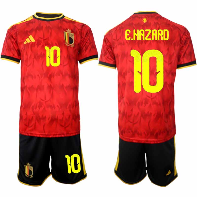 Belgien VM 2026 Hemmaställ Herr Eden Hazard #10 Kortärmad Fotbollströja + Shorts