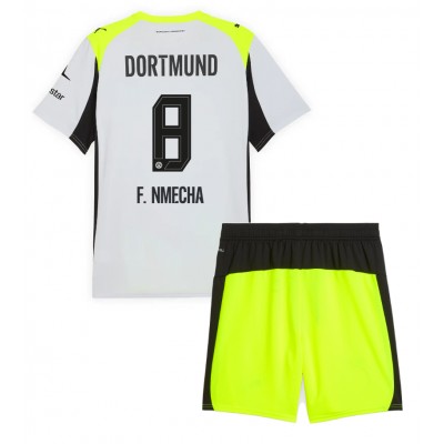 Borussia Dortmund Barn Bortaställ 2025/26 Felix Nmecha 8 Tröja + Shorts