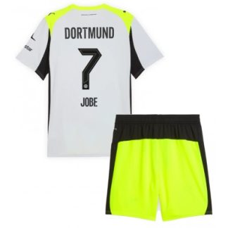 Borussia Dortmund Barn Bortaställ 2025/26 Jobe Bellingham 7 Tröja + Shorts