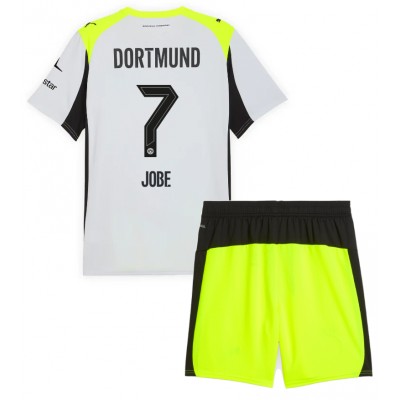 Borussia Dortmund Barn Bortaställ 2025/26 Jobe Bellingham 7 Tröja + Shorts