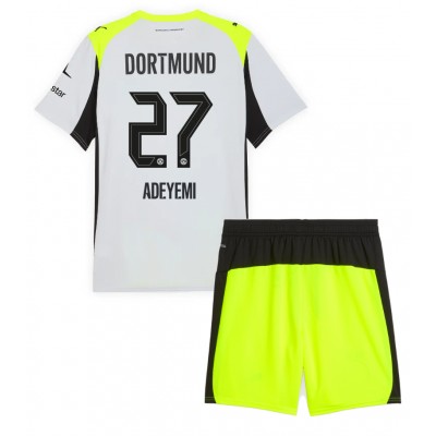 Borussia Dortmund Barn Bortaställ 2025/26 Karim Adeyemi 27 Tröja + Shorts